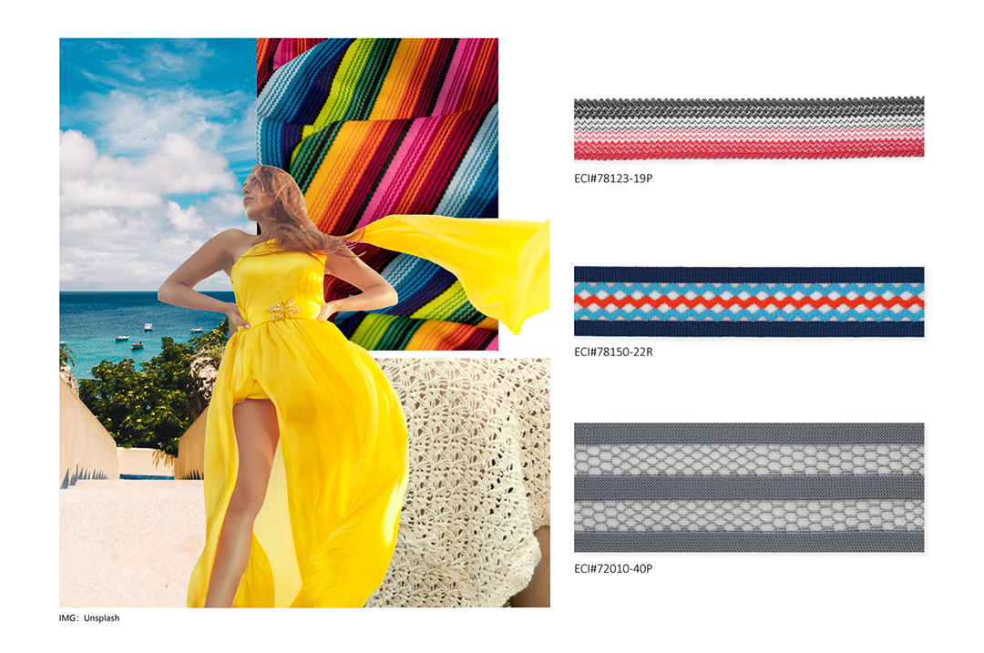 2024 Ready-to-Wear Fashion Trend - Beach Vacation: Effortlessly Chic The perfect beach vacation attire blends lightweight fabrics with stylish designs, offering a cool respite from the summer heat. This theme captures the essence of the seaside with airy textures and oceanic motifs.