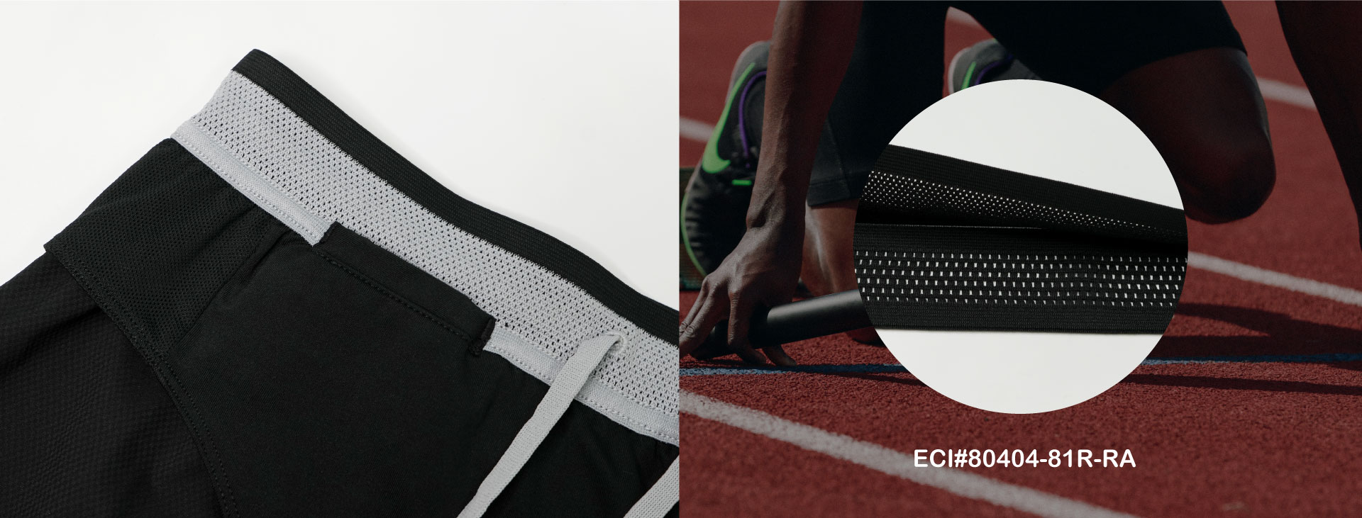 The Solution: Leveraging our extensive experience in the elastic tape industry, ECI Elastic embraced the design challenge and began the development process with Nike. The result was the Flyvent Waistband, a novel knit elastic tape featuring strategically placed mesh holes. This design significantly improved breathability and comfort, a crucial factor for performance wear, especially under the extreme conditions of the 2016 Rio Olympics. Additionally, the incorporation of bonding technology ensured that the waistband maintained its structure and durability, effectively supporting the fabric and the athlete's needs.